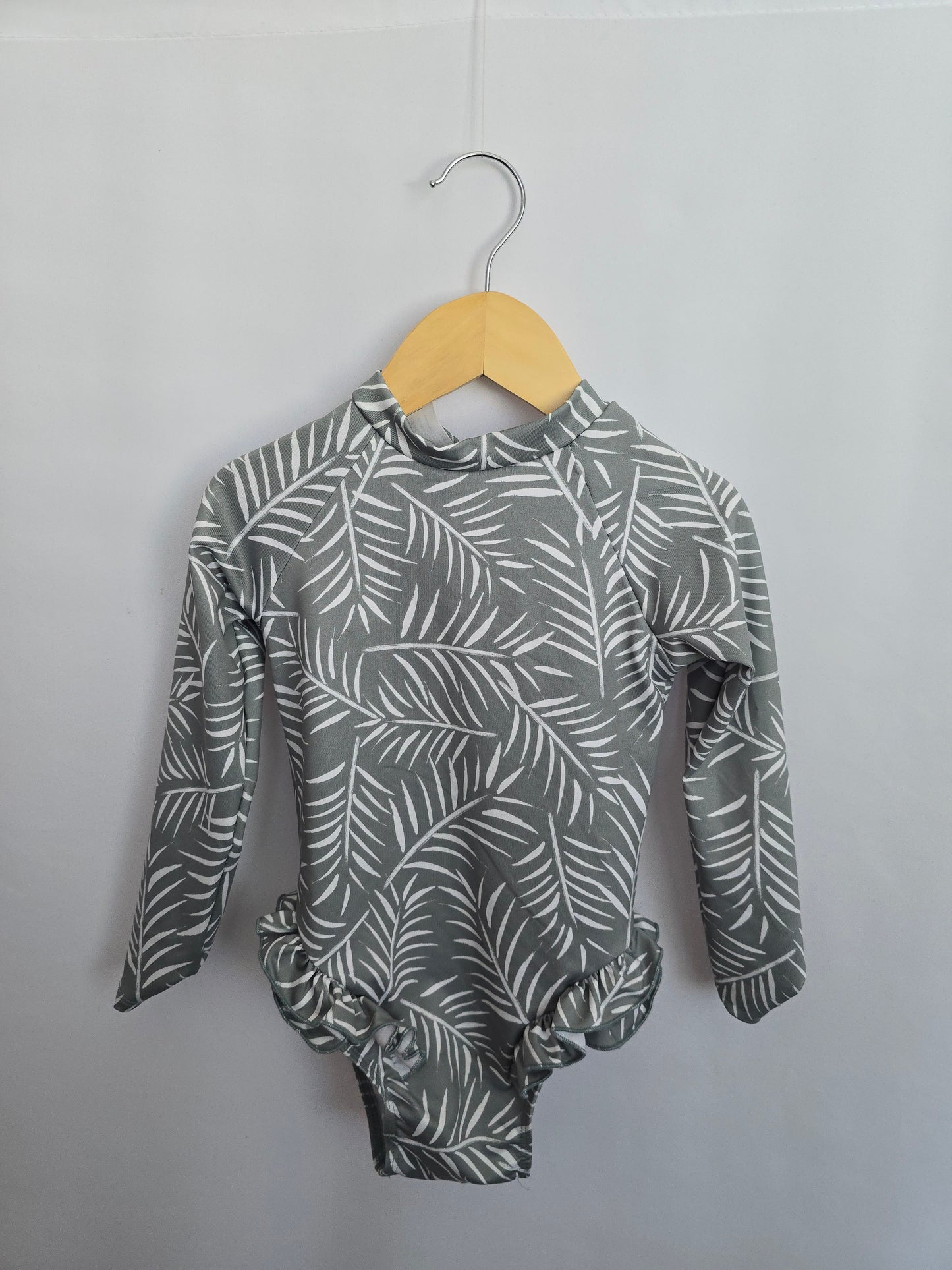 Imagine Perry Green Ferns Ruffle Sunsuit • 3-4 years