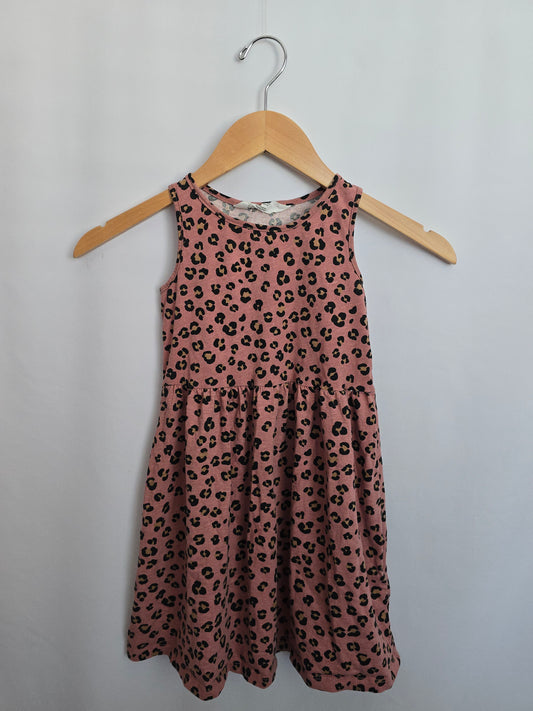 H&M Pink Leopard Tank Dress • 6-8 years