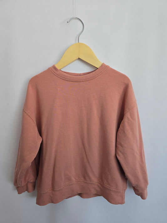 Jax & Lennon Blush Pink Relaxed Crewneck • 3-4 years