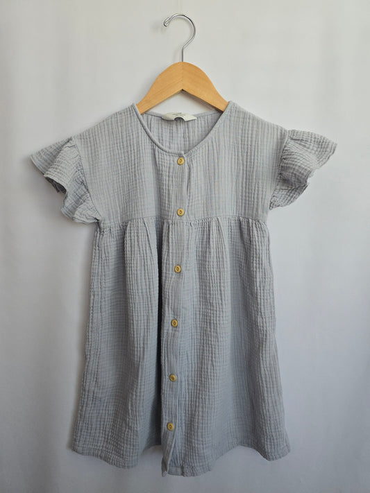 H&M Powder Blue Cotton Dress • 6-7 years
