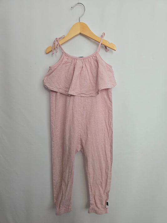 VonBon Pink Linen Romper • 3 years
