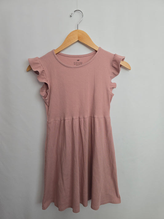 H&M Blush Ruffle Shoulder Twirl Dress • 8-10 years