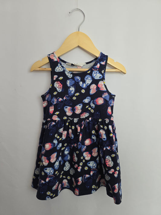 H&M Navy Butterflies Tank Dress • 18-24 months