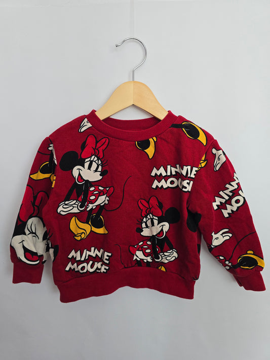 H&M Disney Minnie Graphic Crew • 2-4 years