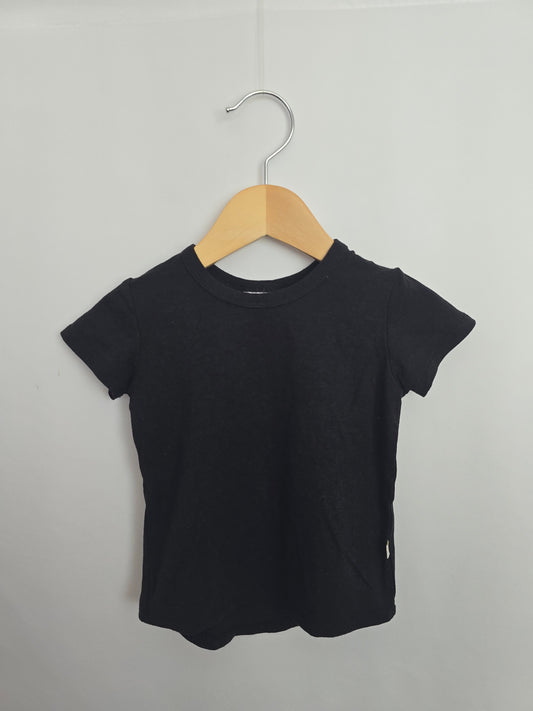 Jax & Lennon Black Basic Tee • 6-12 months
