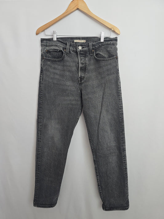 Levis Dark Grey Wedgie Straight Jeans • 30 Medium