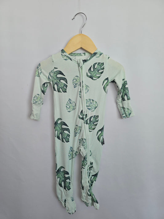 Belan J Monstera Zip Footie • 3-6 months