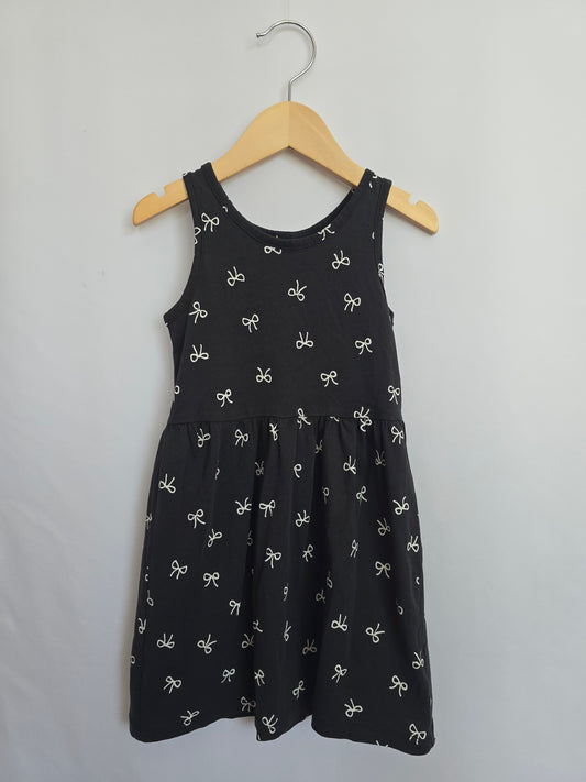 H&M Charcoal Bows Tank Dress • 4-6 years