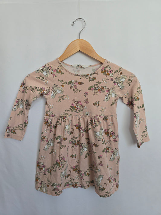 H&M Unicorns Long Sleeve Dress • 4-6 years