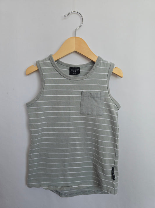 Little Bipsy Blue Stripe Pocket Tank • 3-4 years