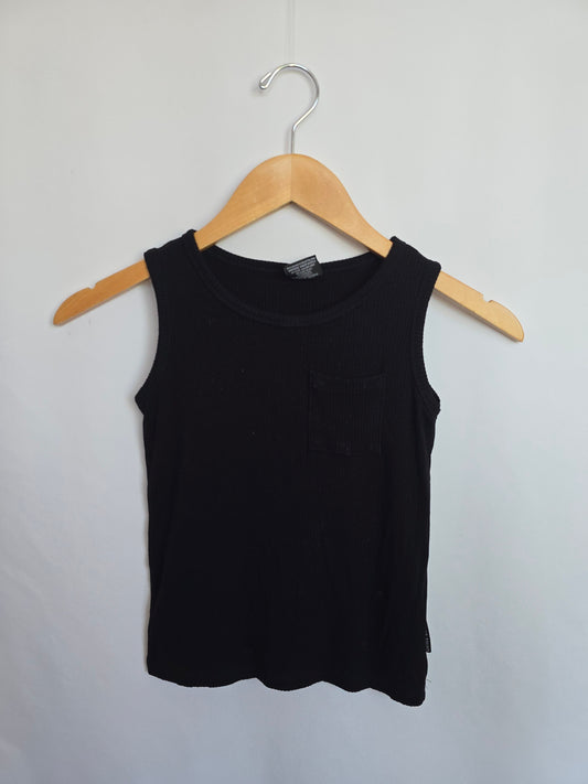 Little Bipsy Black Ribbed Rayon Tank • 18-24 months