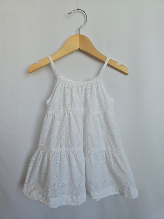Rise Little Earthling White Eyelet Dress • 9-12 months