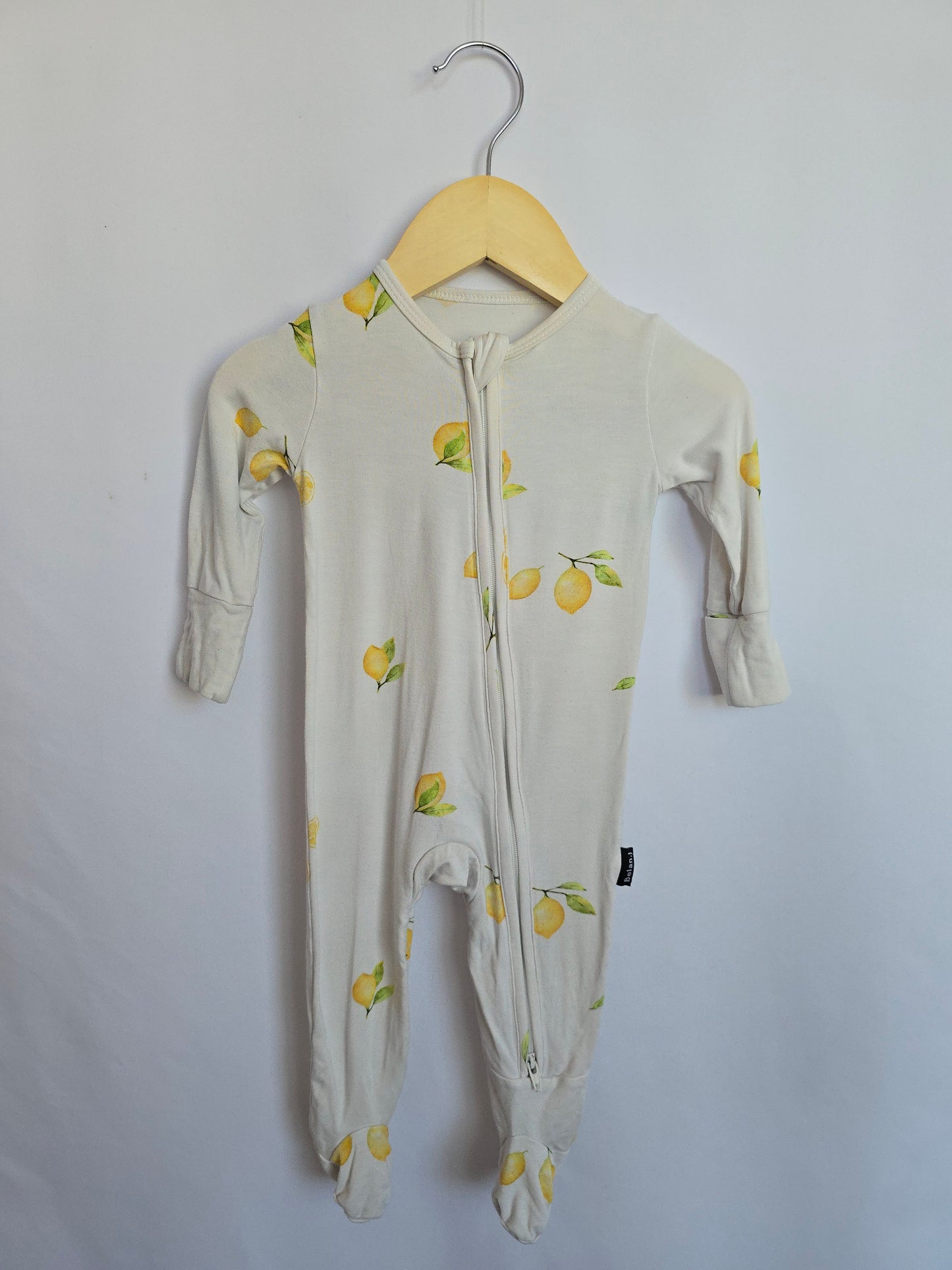 Belan J Lemons Zip Footie *stain* • 3-6 months