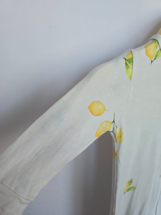 Belan J Lemons Zip Footie *stain* • 3-6 months