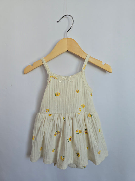 Old Navy Sunflower Twirl Bodysuit • 0-3 months