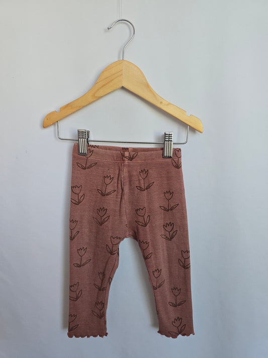 Zara Ribbed Tulip Leggings • 9-12 months