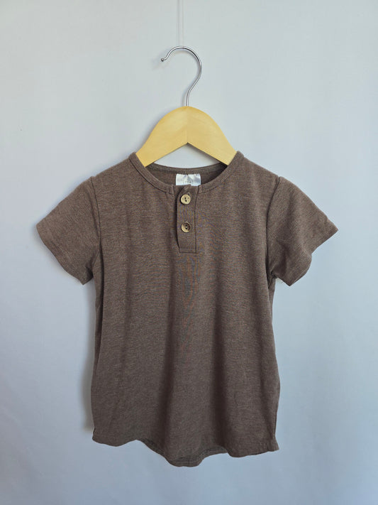 Tiny Button Apparel Mocha Basic Tee • 4-5 years