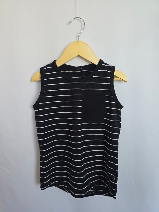 Little Bipsy Black Stripe Pocket Tank • 4-5 years