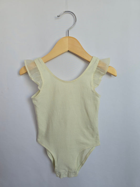 Noralee Ivory Ruffle Cap Sleeve Bodysuit • 12 months