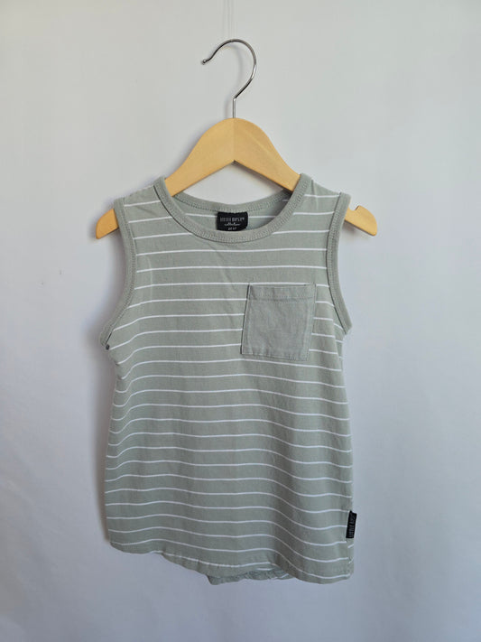 Little Bipsy Blue Stripe Pocket Tank • 4-5 years