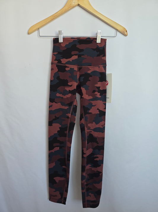 NEW Lululemon Red Camo Wunder Train HR Tight 25" • 0 X-Small