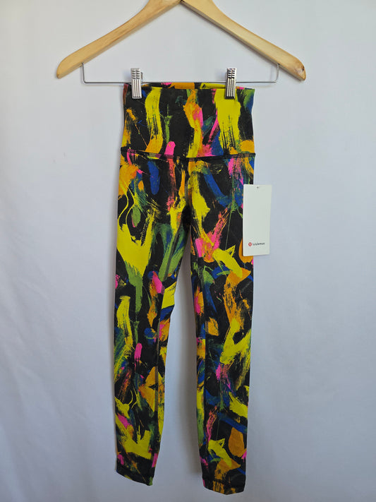 NEW Lululemon Watercolor Wunder Train HR Tight 25" • 0 X-Small