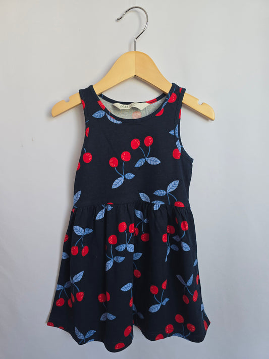 H&M Navy Cherries Tank Dress • 18-24 months