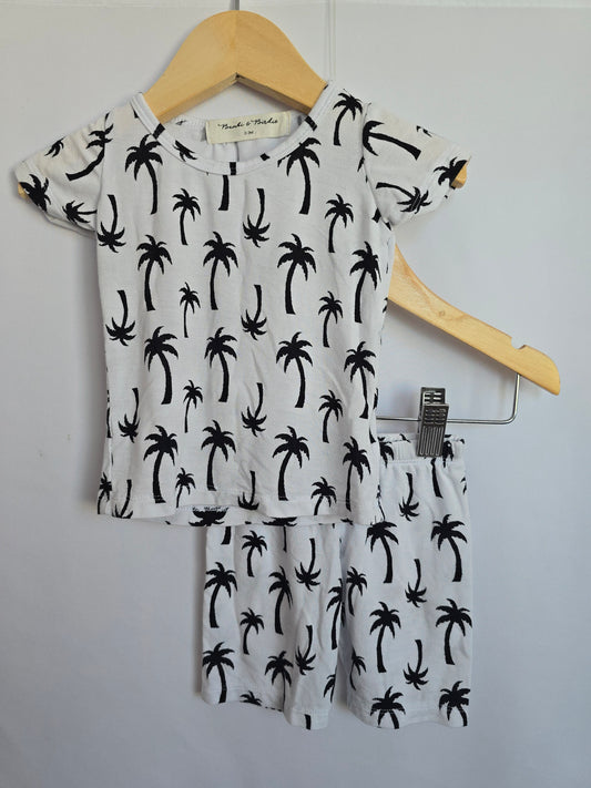 Bambi & Birdie Palm Trees Shorts Set • 0-3 months