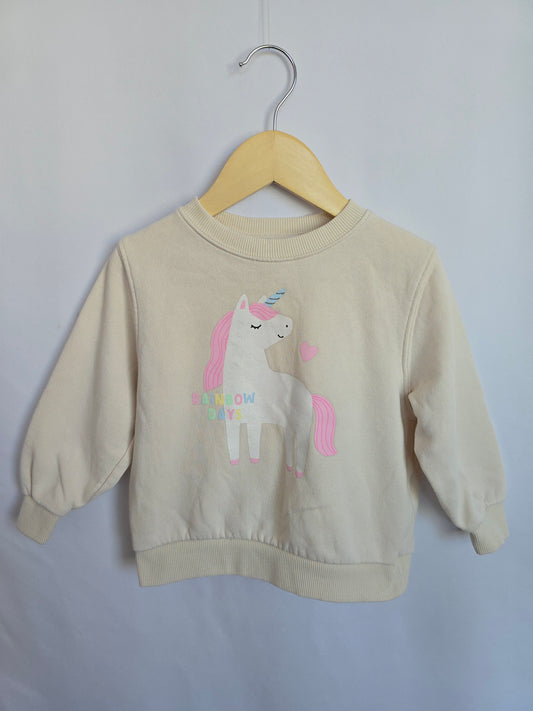 H&M Rainbow Days Unicorn Crewneck • 2-4 years