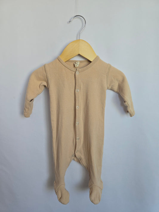 Quincy Mae Tan Organic Cotton Snap Footie • Newborn