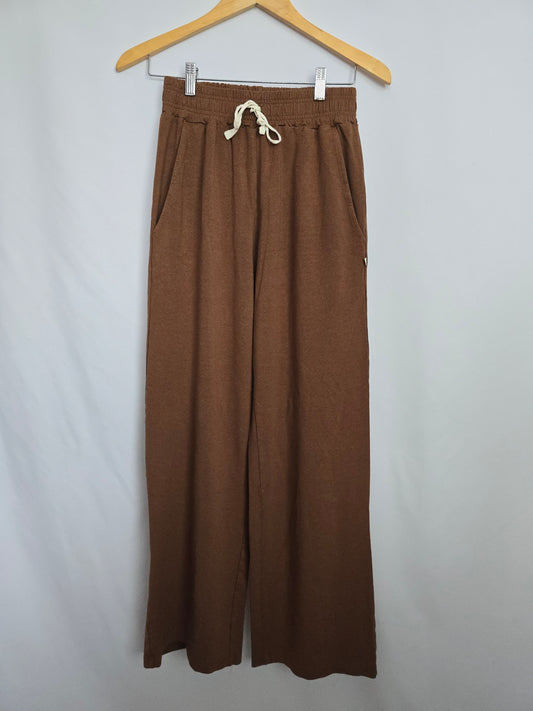 Jax & Lennon Cocoa Full Length Wide Leg Pant • X -Small