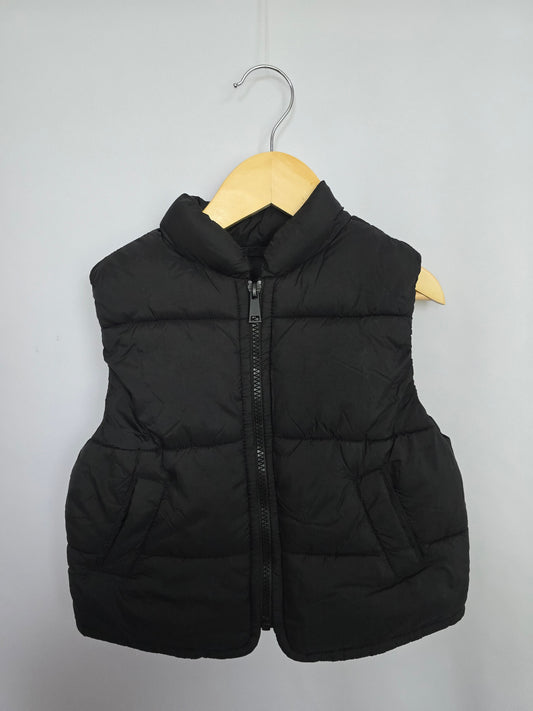 Zara Black Puffer Vest • 12-18 months