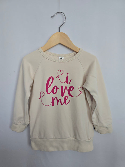 Little & Lively I Love Me Terry Crewneck • 3-4 years