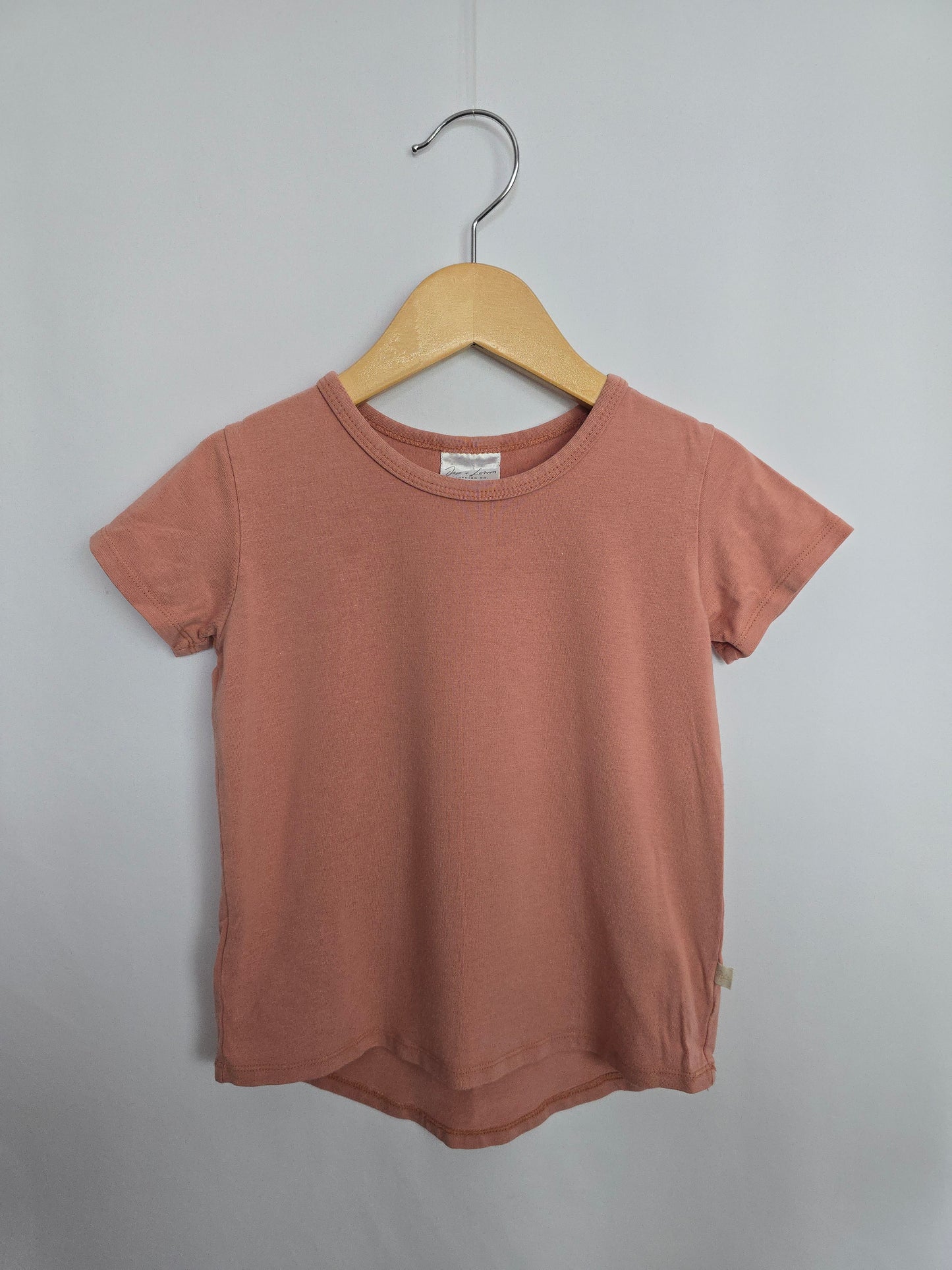 Jax & Lennon Blush Rose Basic Tee • 2-3 years