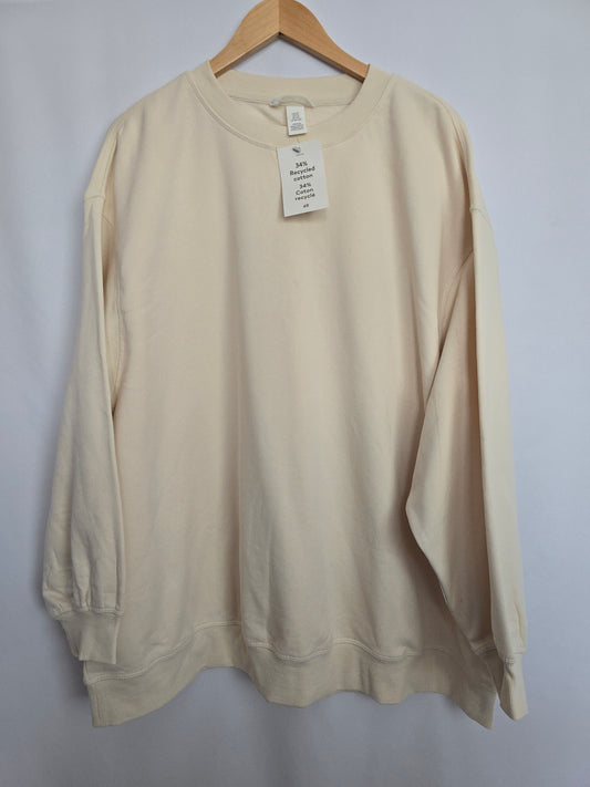 NEW H&M Bone Crewneck • XX-Large