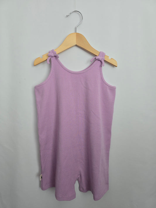 Bambi & Birdie Lilac Ribbed Shortie Romper • 2-3 years