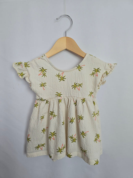 Zara Palm Tree Textured Dress •  12-18 months