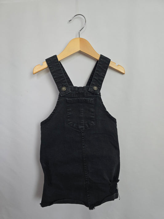 Cotton On Kids Black Denim Jumper Dress • 2 years