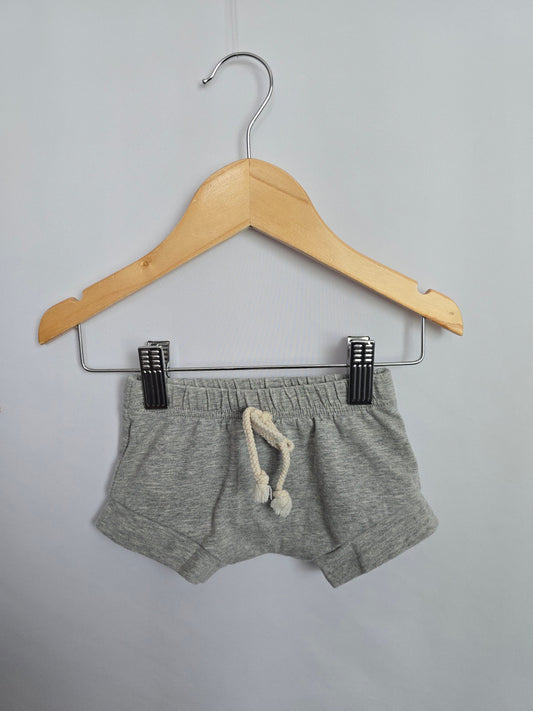 Mebie Baby Grey Shorties • 3-6 months