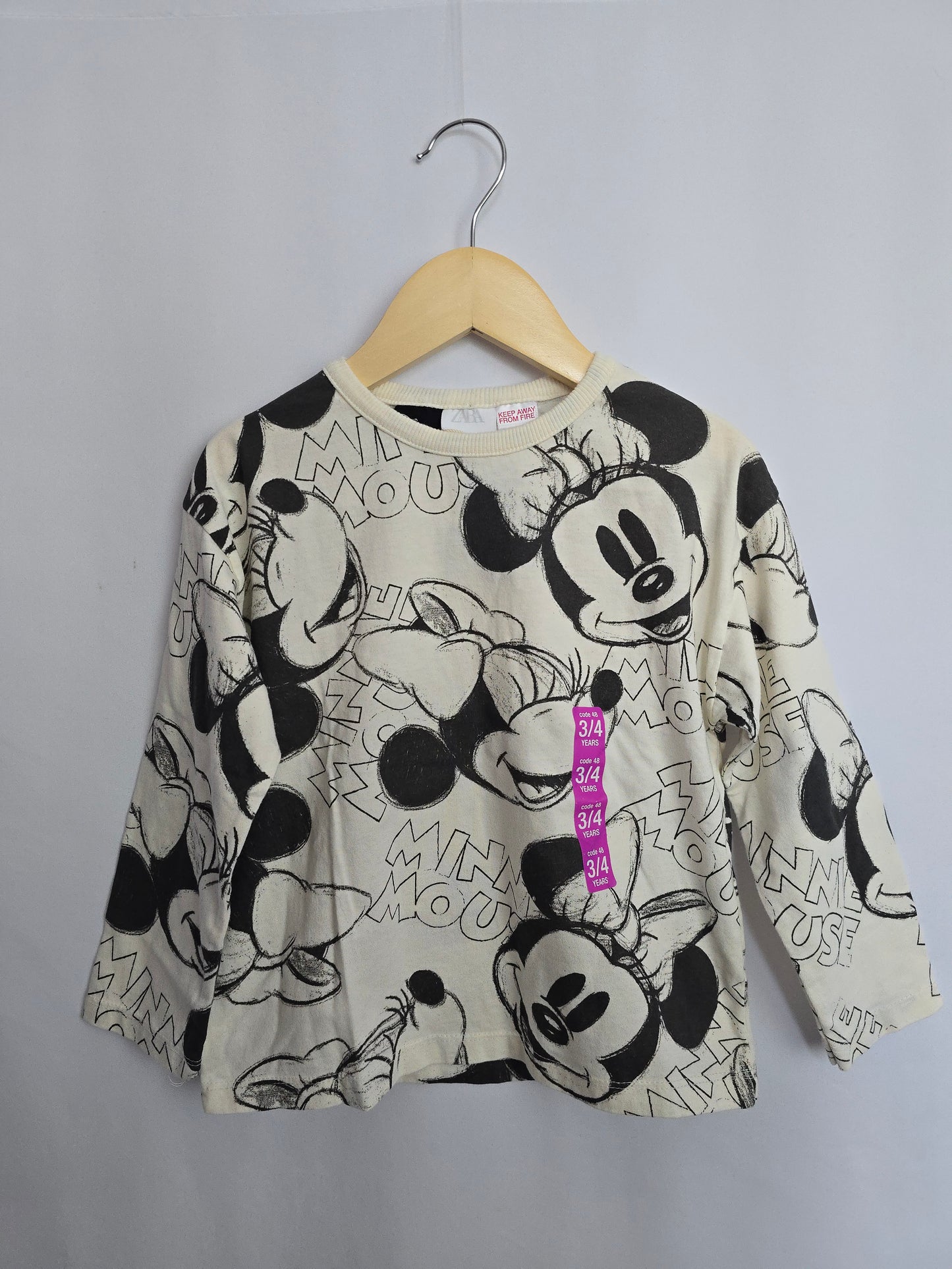 NEW Zara x Disney Graphic Long Sleeve Shirt • 3-4 years
