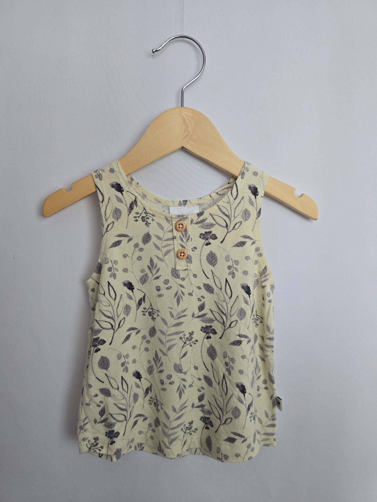 Jax & Lennon Yellow Fleur Relaxed Tank • 6-12 months