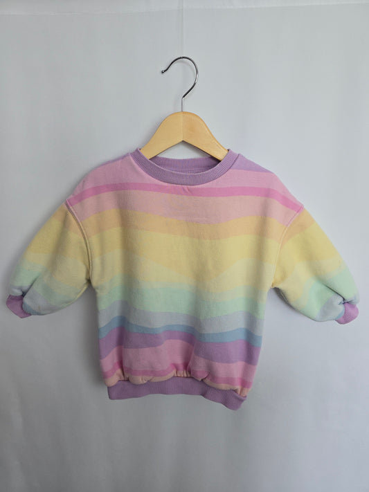 PLAY Next Rainbow Lines Crewneck • 1-2 years