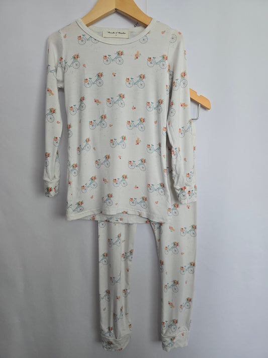 Bambi & Birdie Floral Bicycles Pajama Set • 3 years