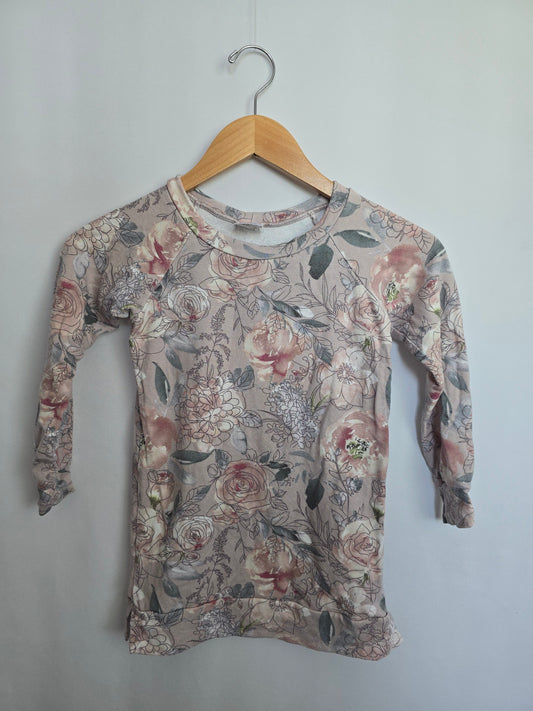 Jax & Lennon Watercolor Floral Sweater Dress • 4-5 years