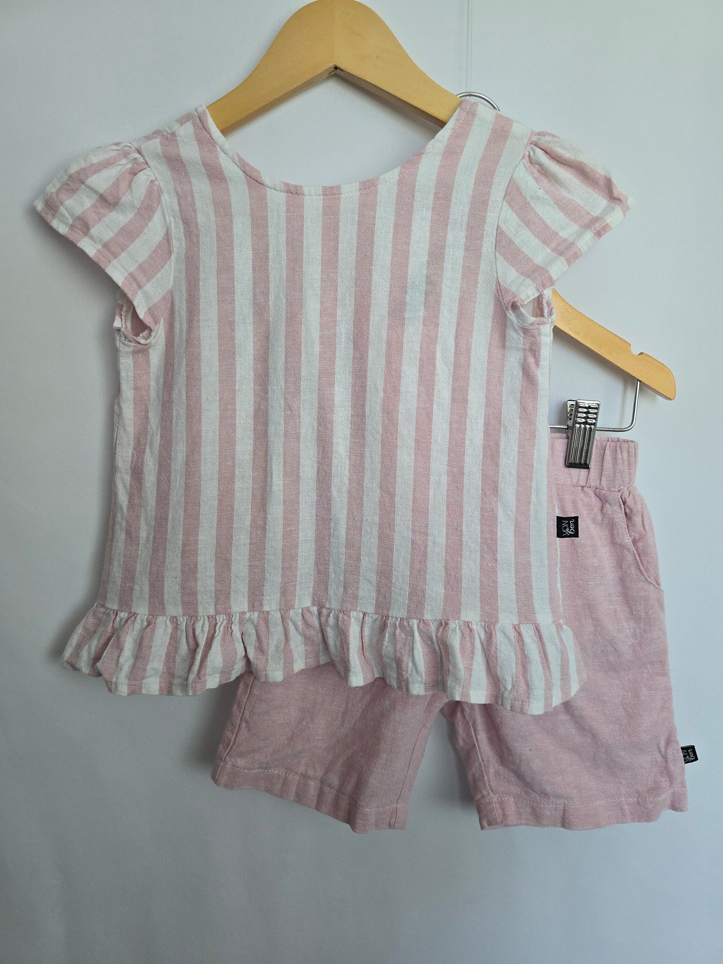 Vonbon Pink Hemp Tank & Shorts Set • 3 years
