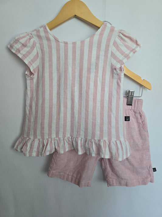 Vonbon Pink Hemp Tank & Shorts Set • 3 years
