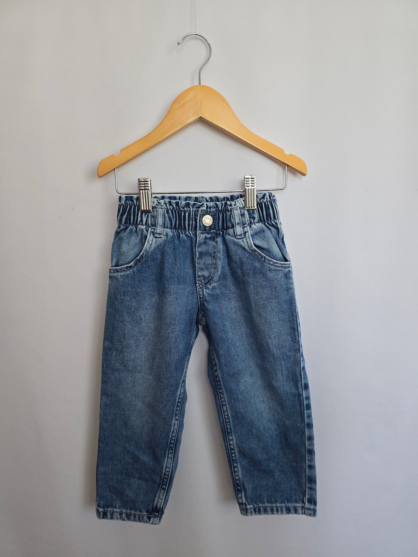 PLAY H&M Paperbag Waist Wide Leg Denim • 18-24 months