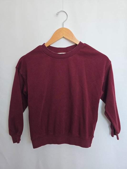 H&M Burgundy Crewneck • 6-8 years
