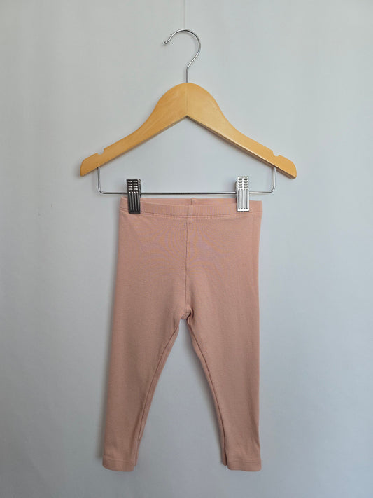 Wheat Organic Cotton Blush Ribbed Leggings • 12 months