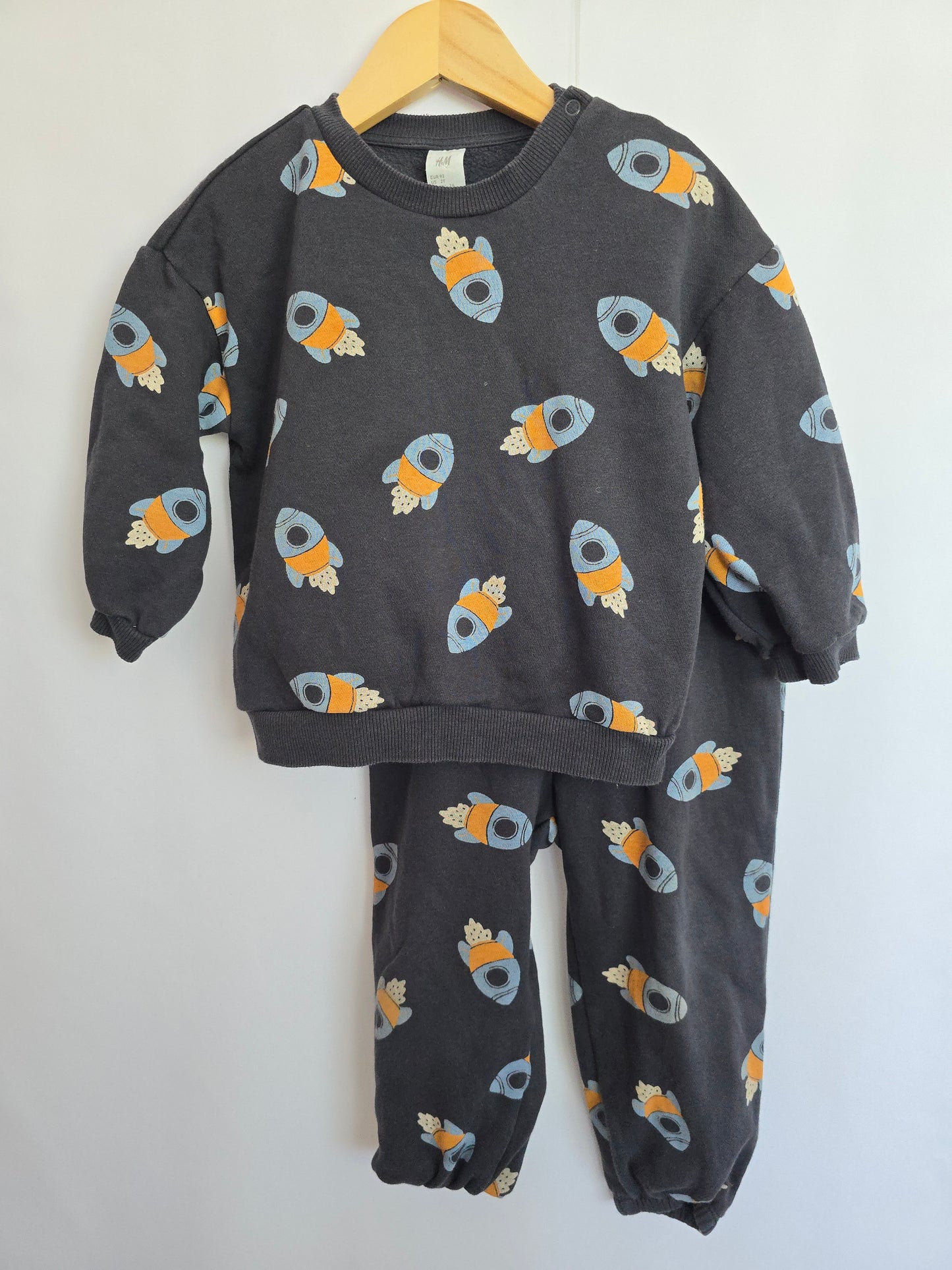 H&M Rocket Crewneck & Joggers Set • 18-24 months
